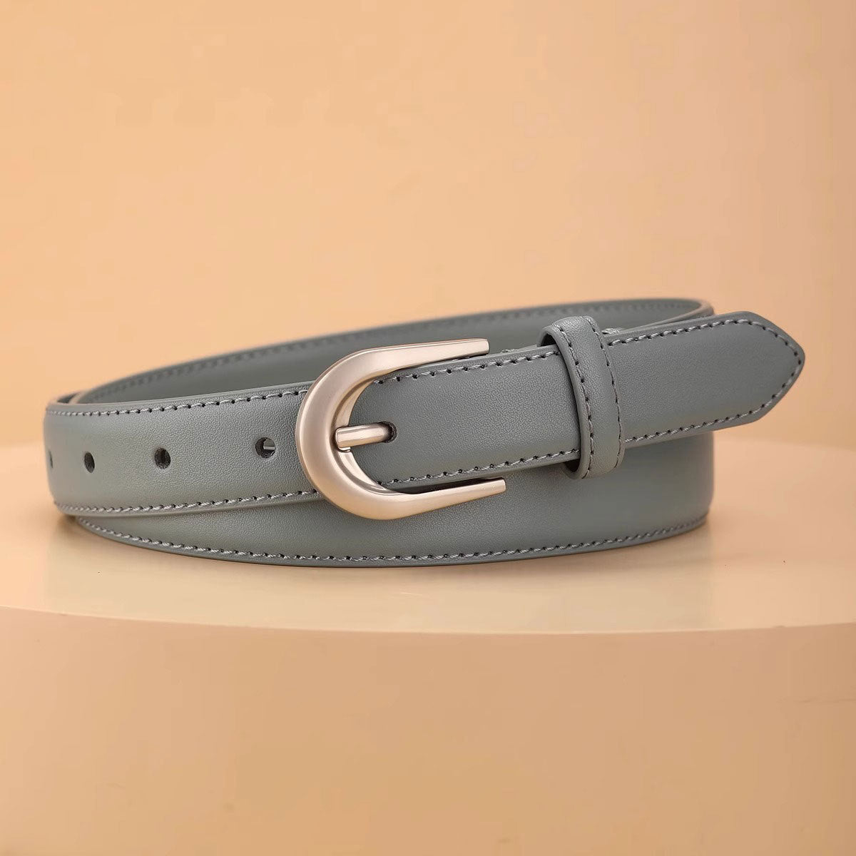 Adjustable Fit Buckle Leather Belt