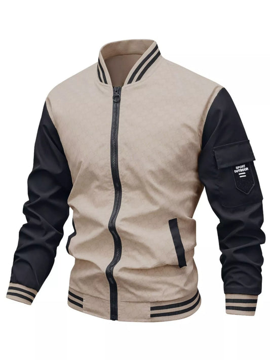 Men's Plus Size Zip Up Long Sleeve Jacket