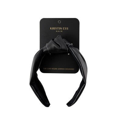 Kristin Ess The Luxe Vegan Leather Headband Black - Imperfect Box