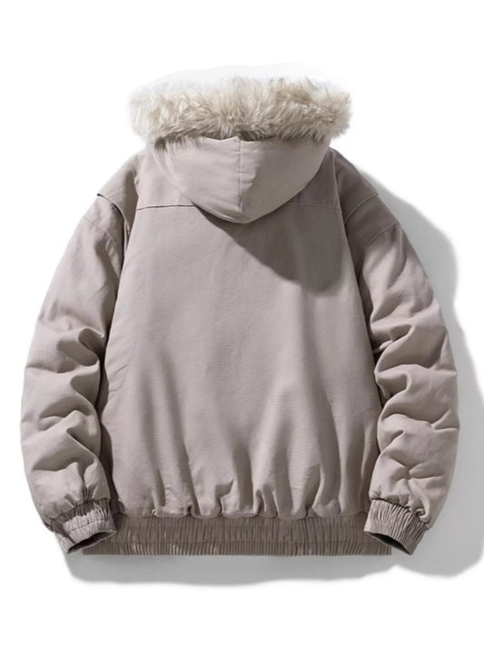 Men's Plus Size Zip Up Hooded Winter Coat