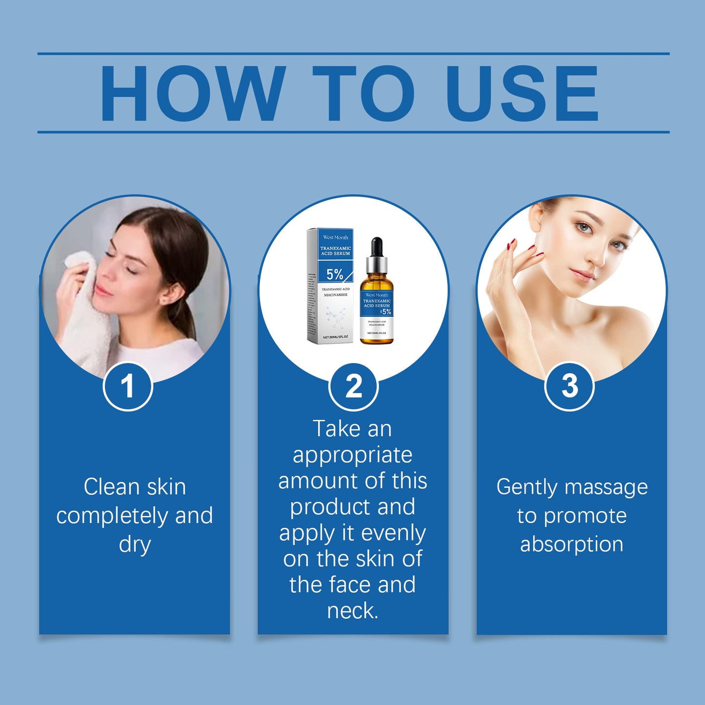 West&Month Face Brightening Serum, Brightening And Moisturizing Skin, Moisturizing And Moisturizing Essence