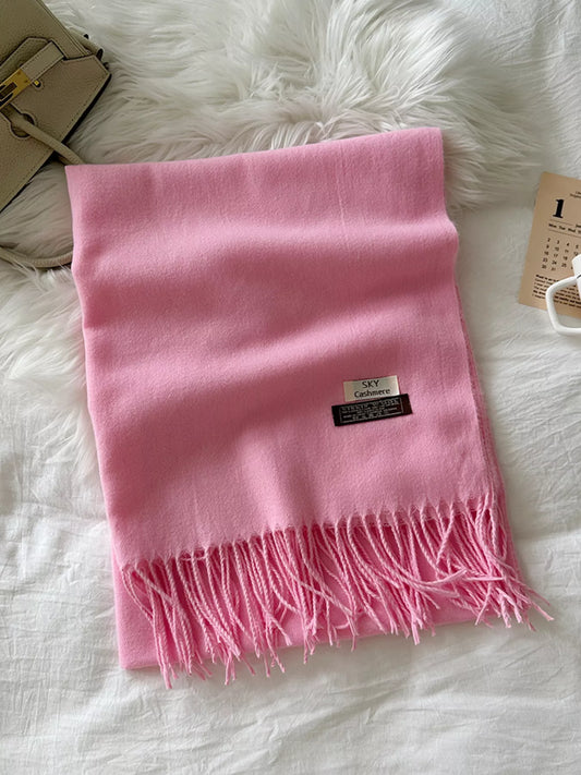 Fringe Solid Color Scarf