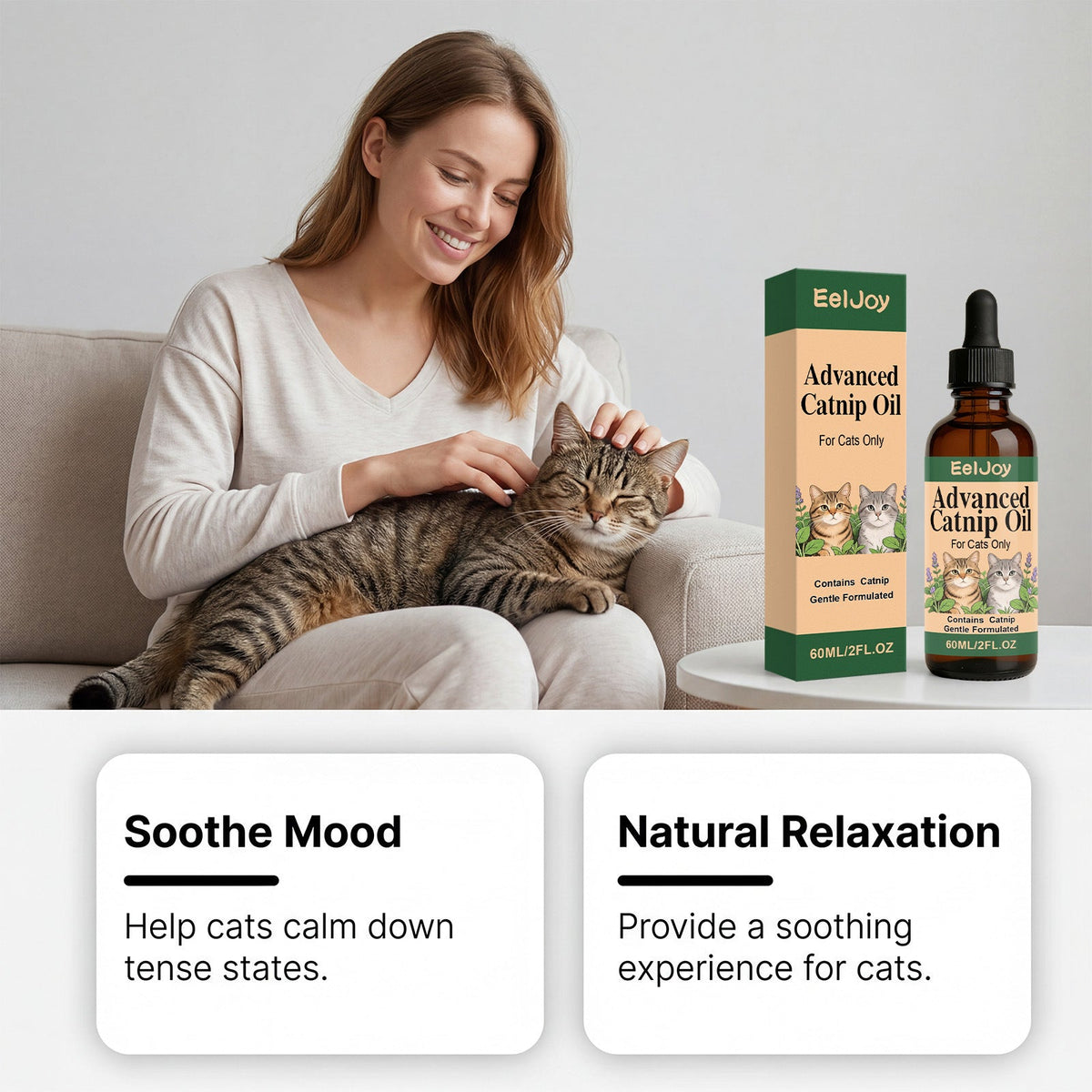 Cat Peppermint Oil Drops Gentle Formula For Comfort And Care, Helping To Regulate Your Pet's Daily Stress Response