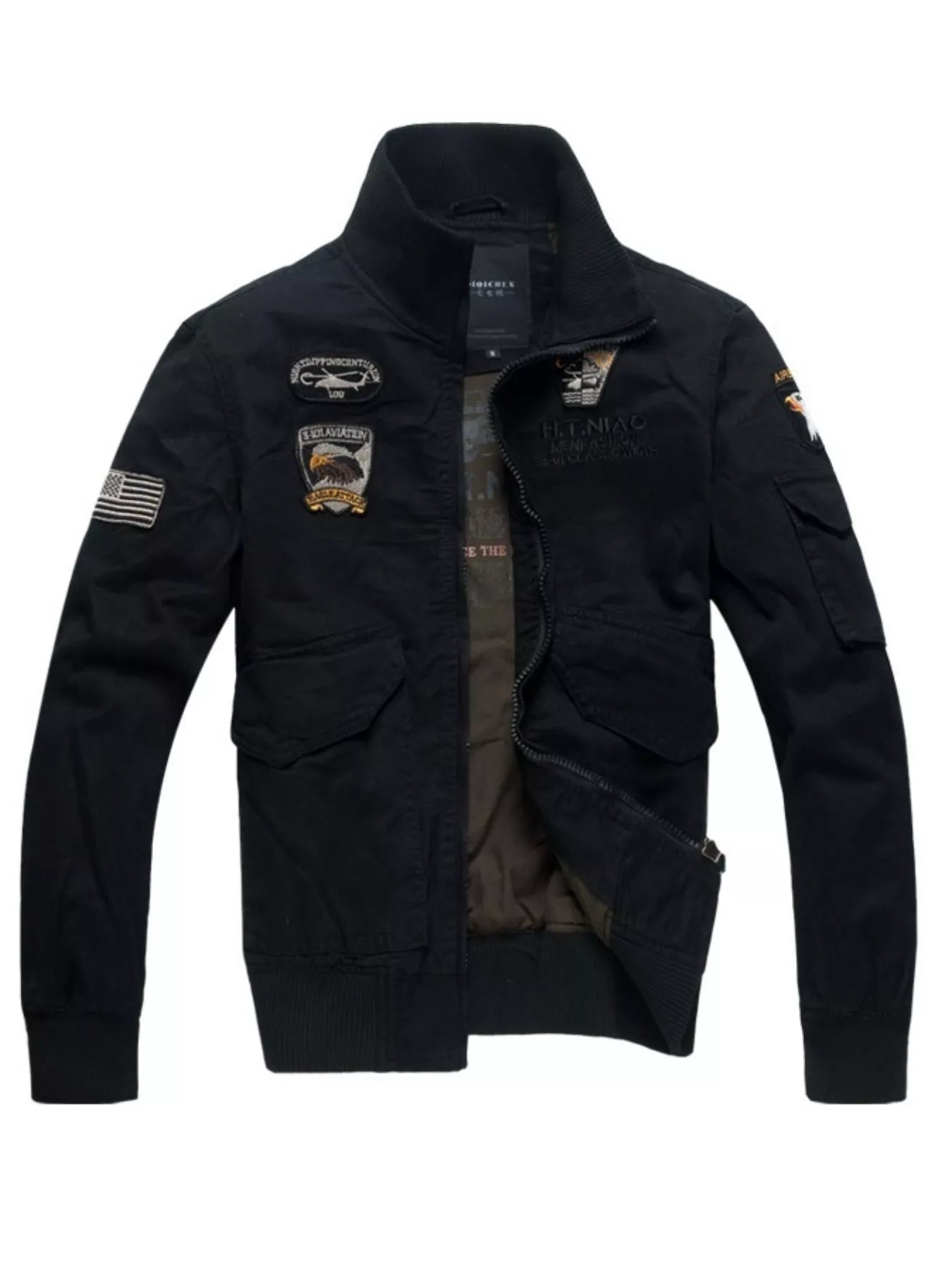 Men's Plus Size Zip Up Long Sleeve Jacket