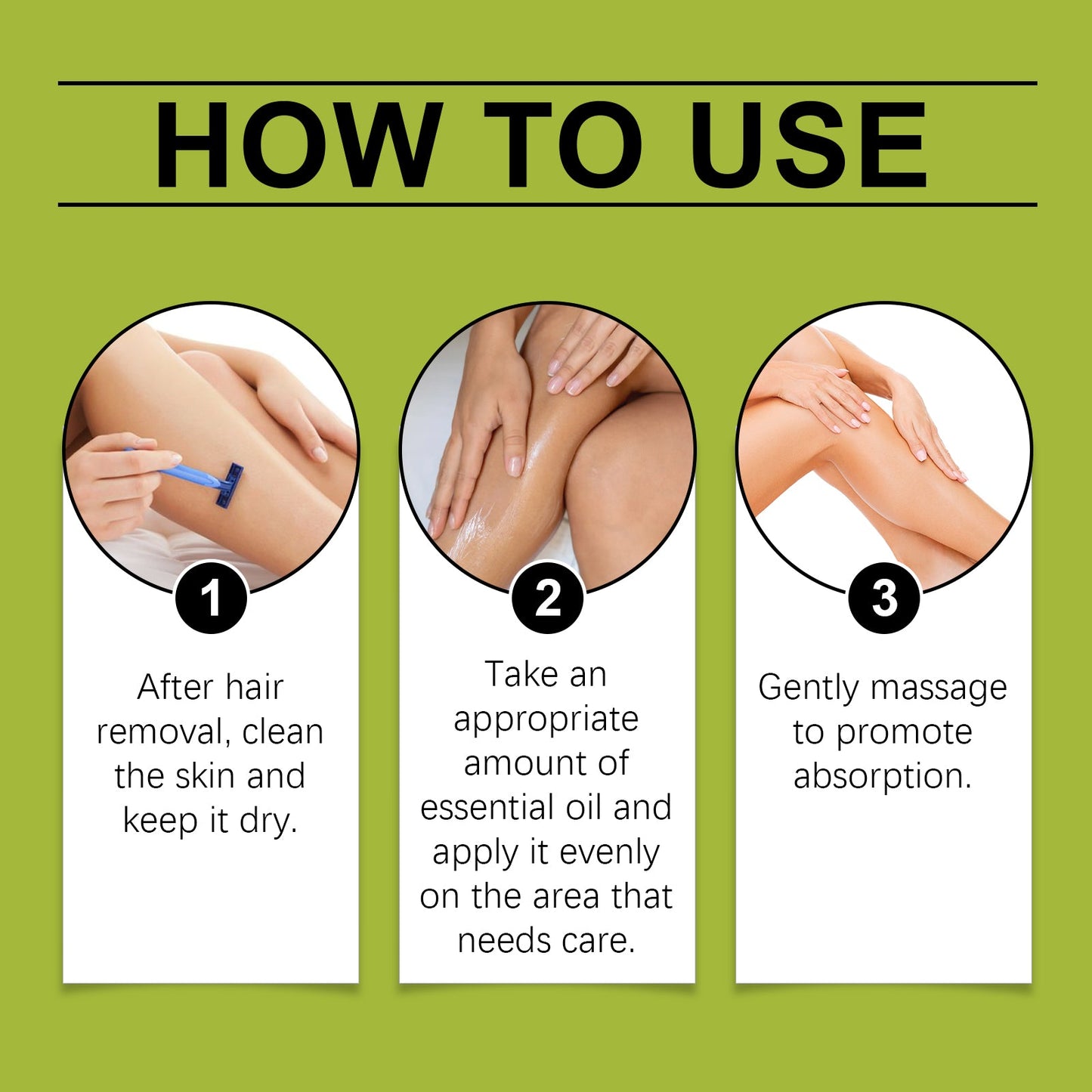 OUHOE Perfumed Hair Removal Essential Oil, Plant Essential Oil Gentle Care Smooth Body Skin Hair Removal Oil