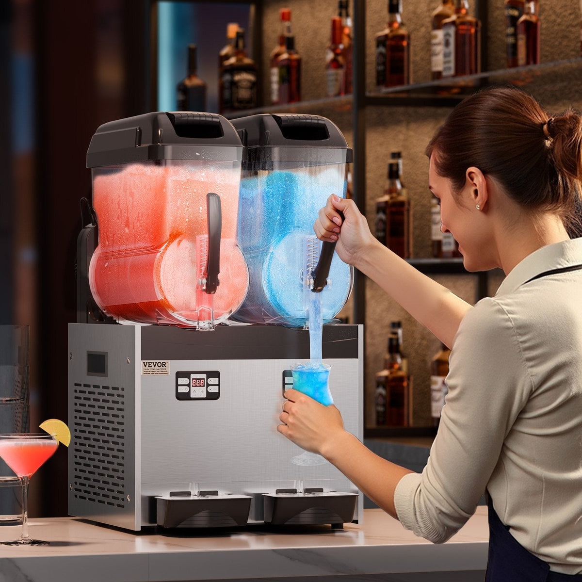 12Lx2 Tank Commercial Slushy Machine Margarita Smoothie Drink Maker