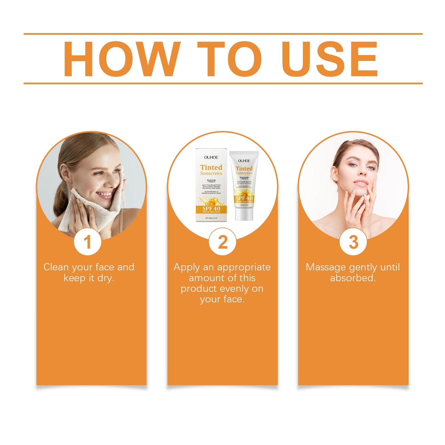 OUHOE Vitamin C Protective Cream, Summer Outdoor Radiation Isolation Mild Refreshing Non-Sticky Moisturizing Protective Cream