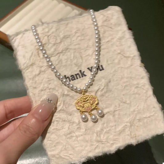 18K Gold-Plated Lotus Pendant Necklace