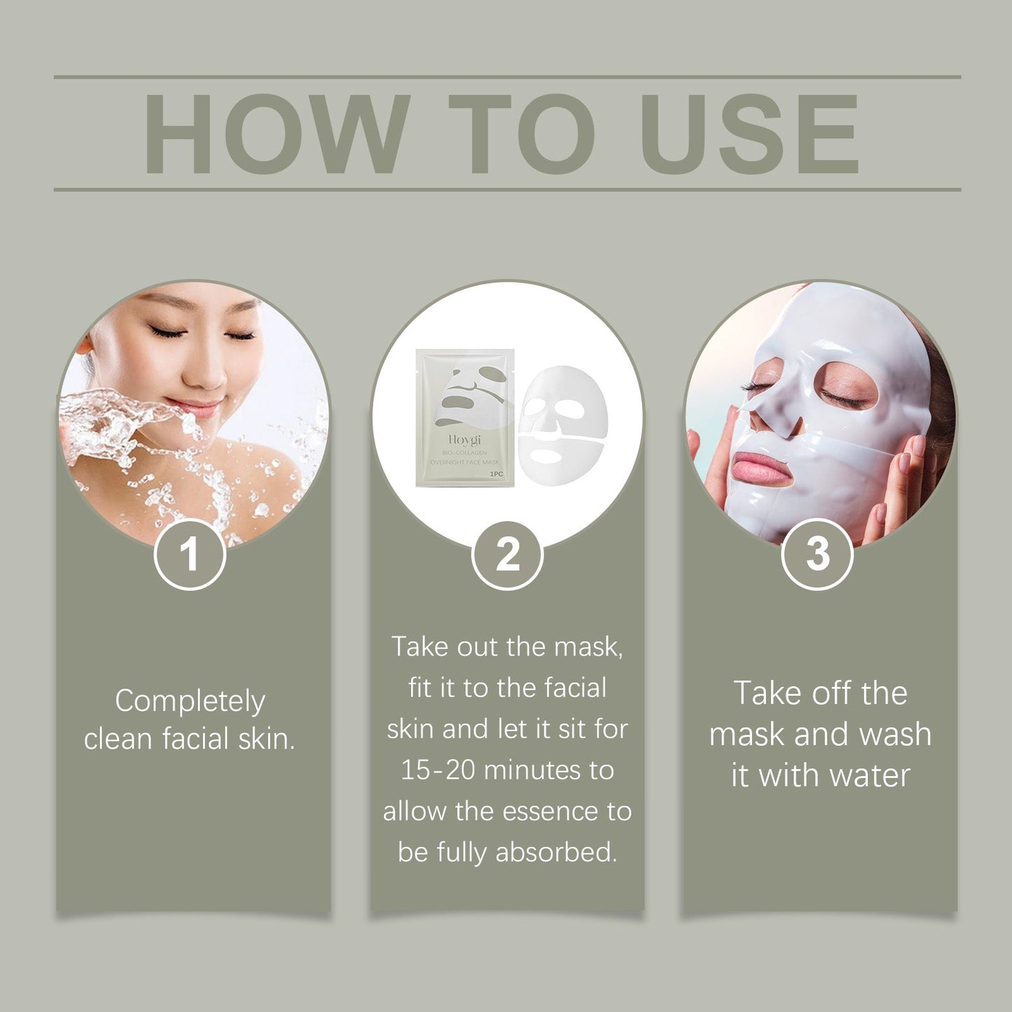 Hoygi Collagen Moisturizing Mask (Bag) Firming Skin Care Moisturizing Hydrating And Nourishing Facial Lifting Care Mask