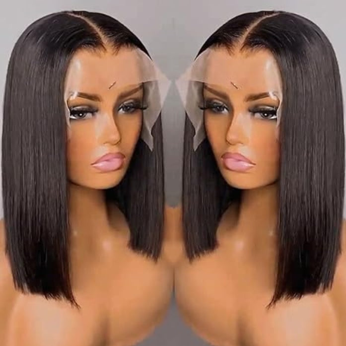 13x4 Lace Front Bob Wig, Straight Texture, Natural Color, Density