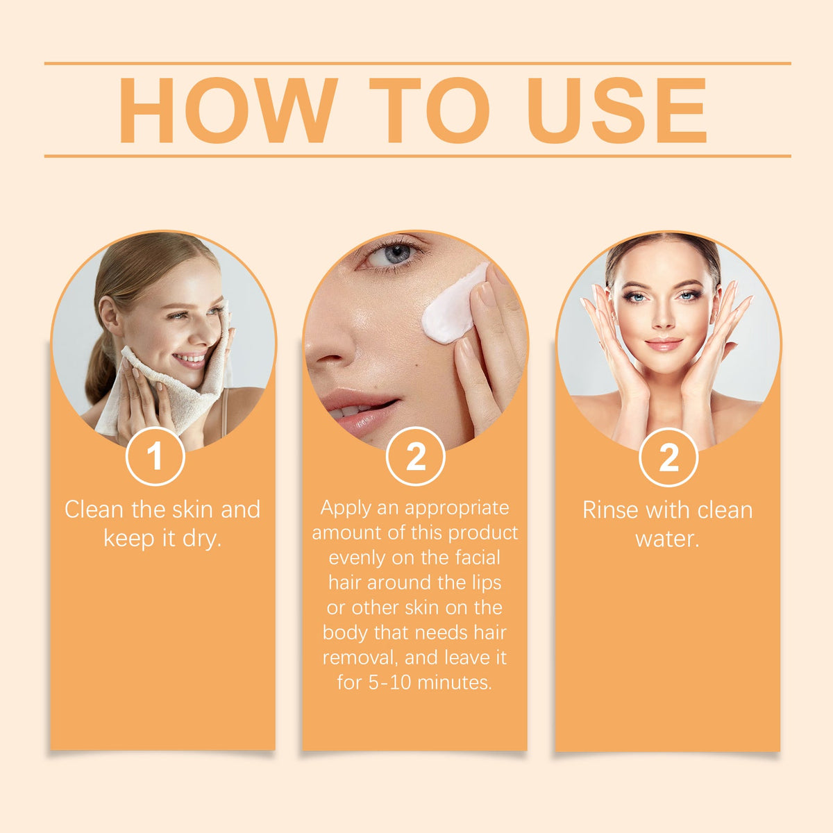 OUHOE Body Facial Hair Removal Cream, Gently Cleanses And Moisturizes Smooth Skin Without Irritating Hair Removal Cream