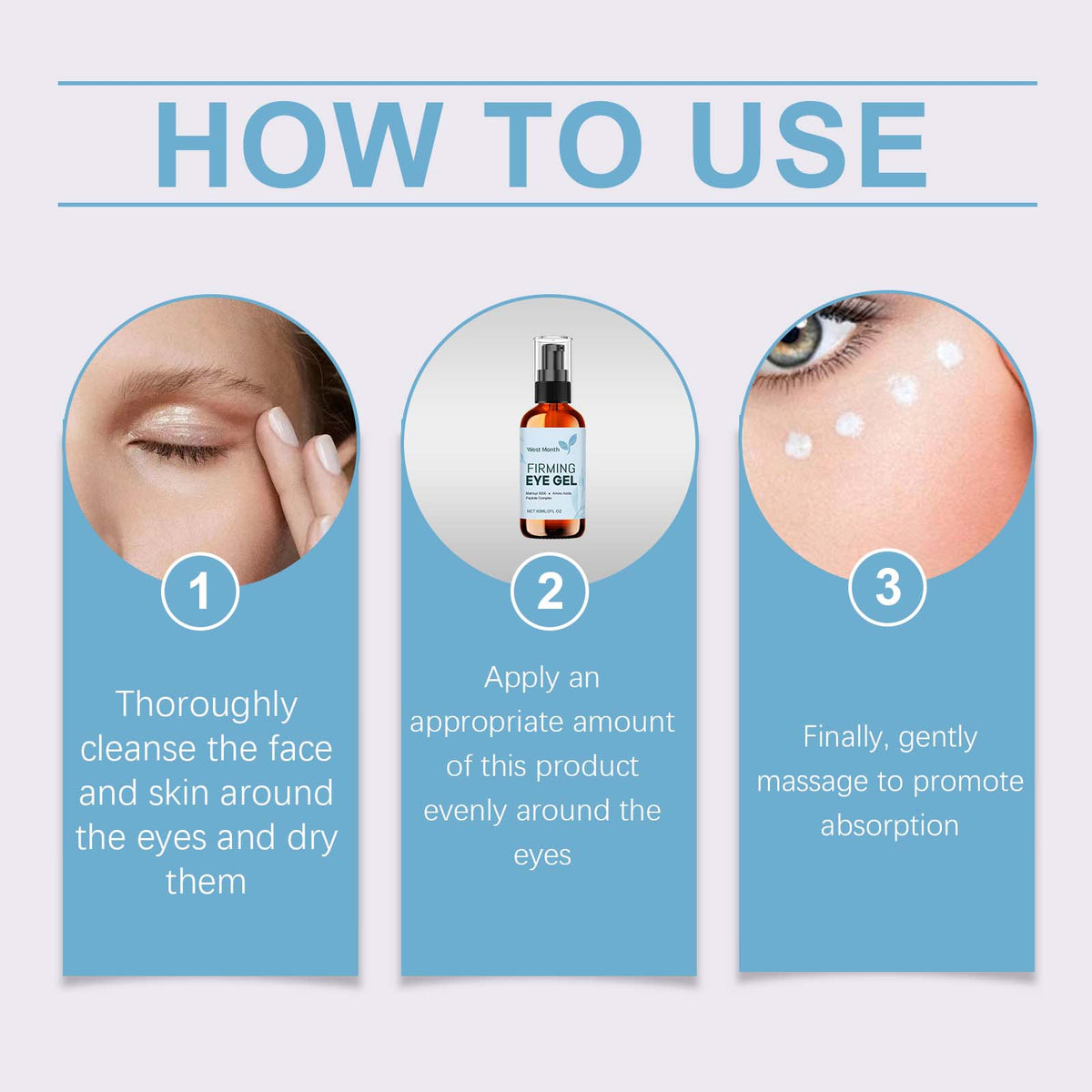 West&Month Eye Care Gel, Tightens Eye Skin, Moisturizes And Reduces Fine Lines Around Eyes Eye Gel
