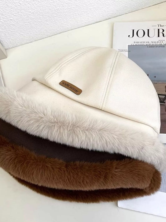 Fuzzy Trim Bucket Hat