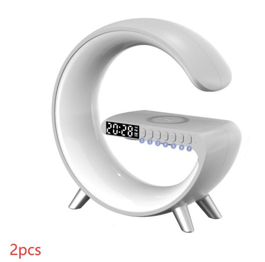 Smart G Shaped LED Lamp Bluetooth Speaker Wireless Charger Atmosphere Lamp App Control For Bedroom Home Decor