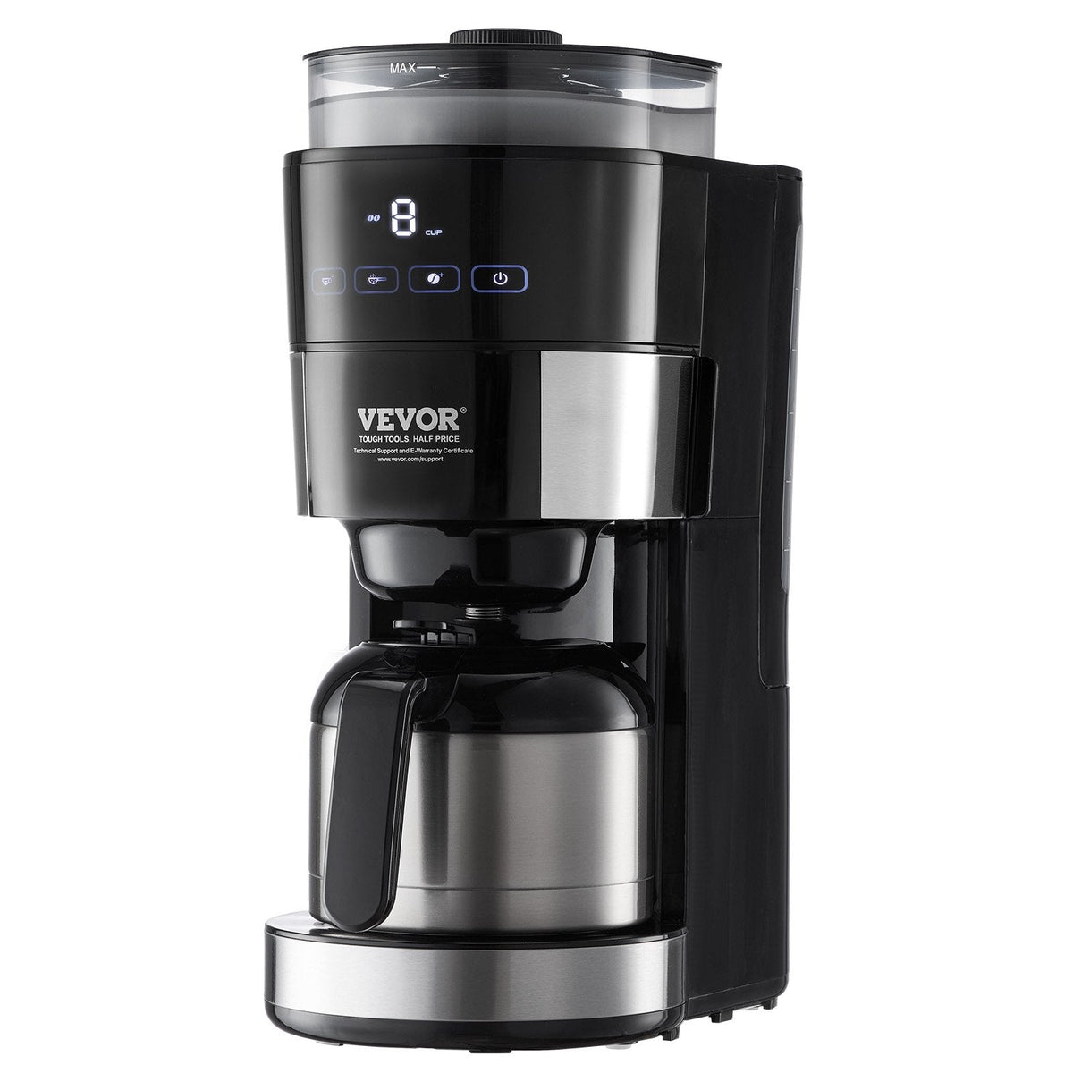 VEVOR 8-Cup Coffee Maker Drip Coffee Machine With 3 Brew Strength Control