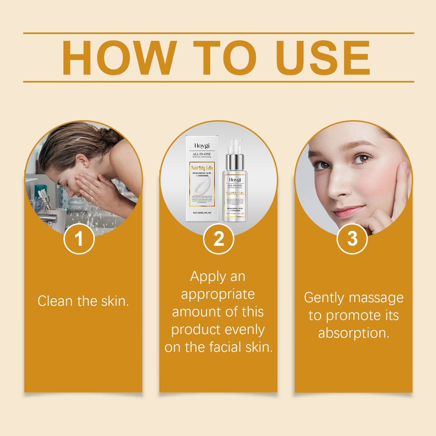 Hoygi Hyaluronic Acid Face Cream, Gently Moisturizes And Brightens Facial Skin