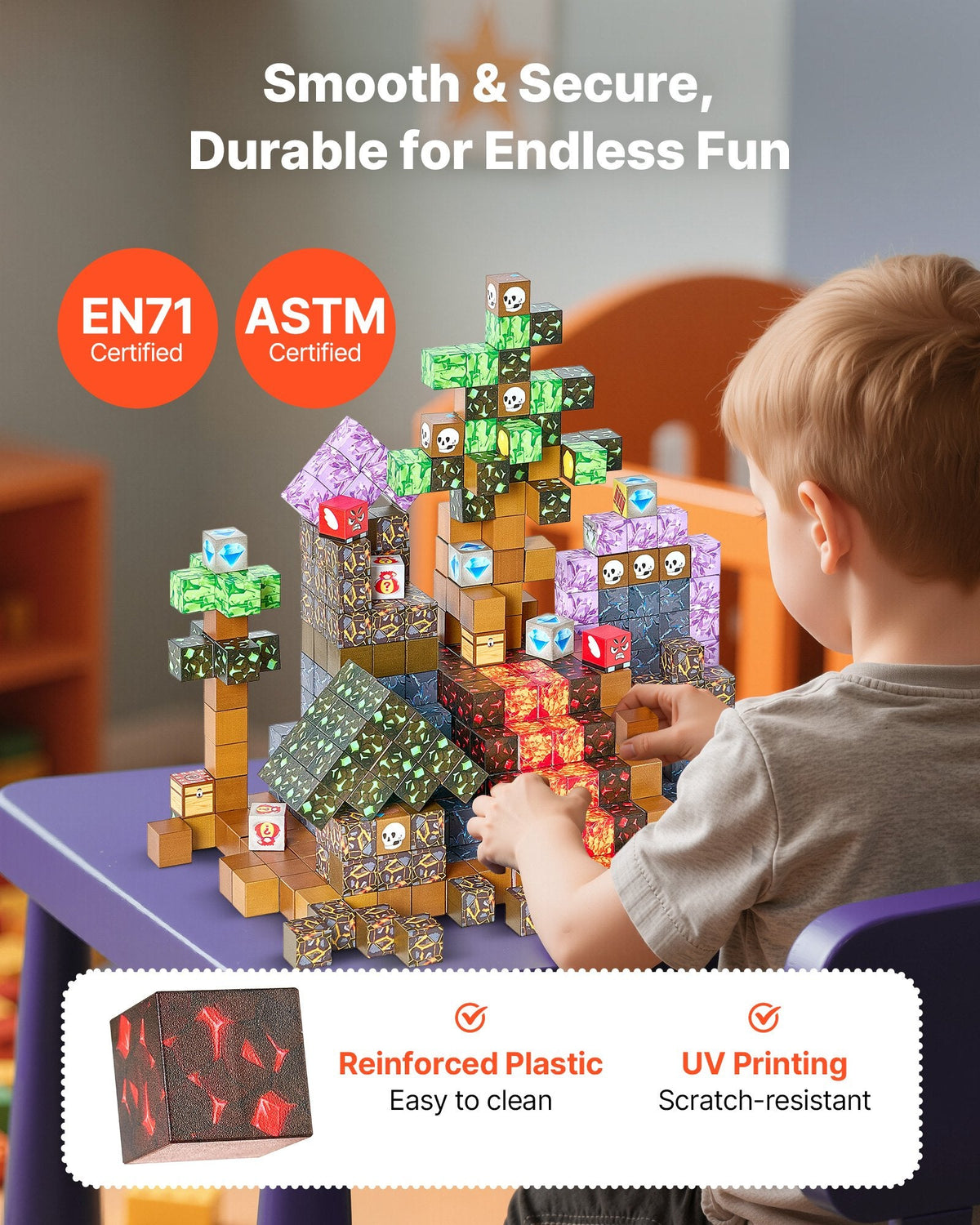 Magnetic Blocks 100 PCS Dark Castle Set STEM Montessori Sensory Toys