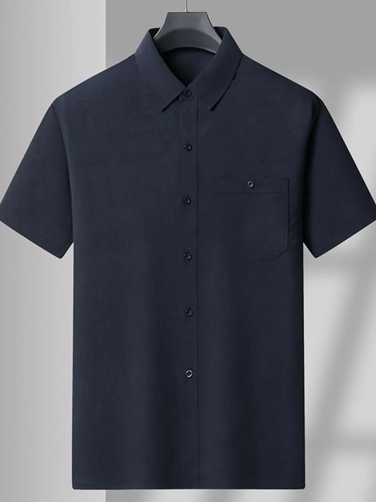 Men's Plus Size Button Up Short Sleeve Shirt and Pants Set