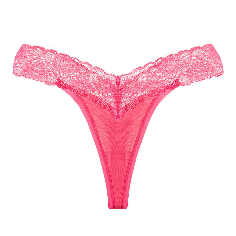 Women's Low Rise Lace Hip Leak Thong Panties