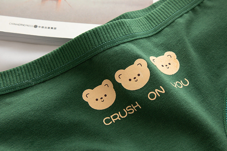 Pure Cotton Crotch Mid-waist Cute Cartoon Student Panties
