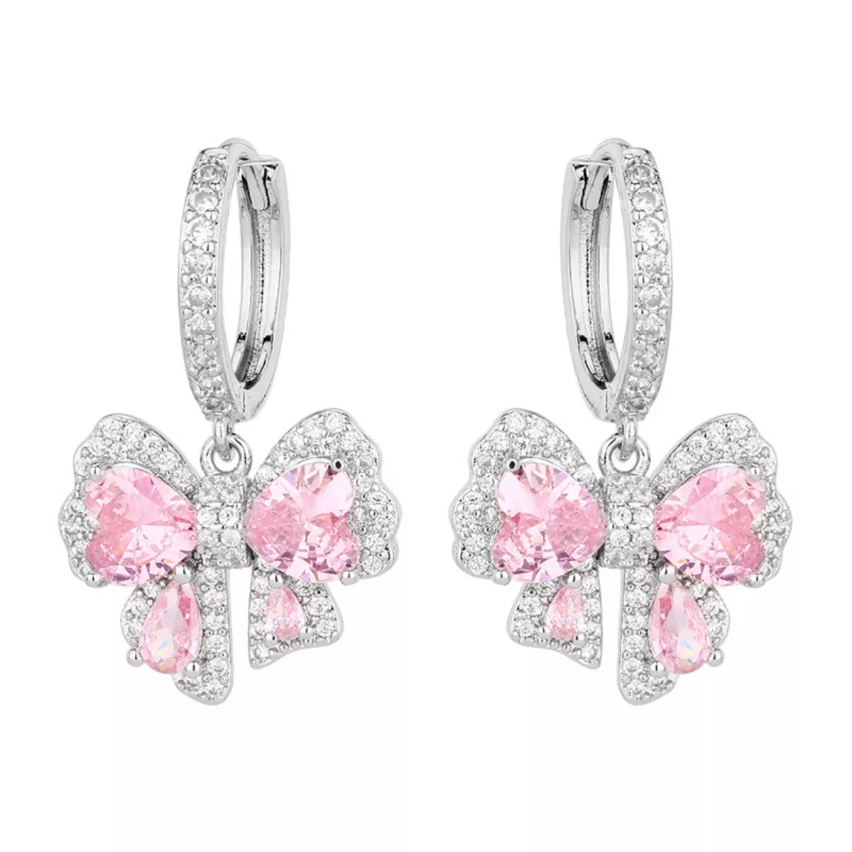 Zircon Bowknot Drop Earrings