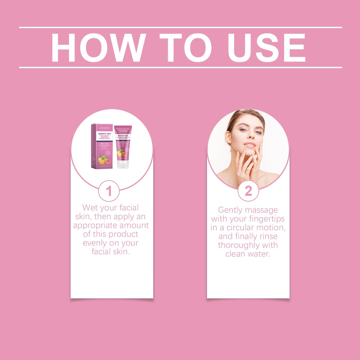 OUHOE Brightening Face Scrub, Gently Cleansing Exfoliating Dead Skin Brightening Soft Cleansing Scrub