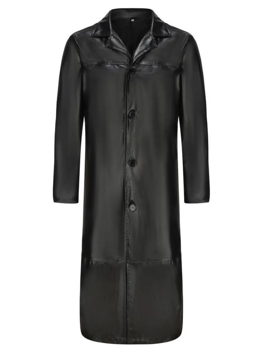 Men's Full Size Button Up Long Sleeve Longline Jacket Plus Size