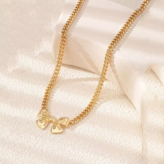 18K Gold-Plated Bowknot Chain Necklace