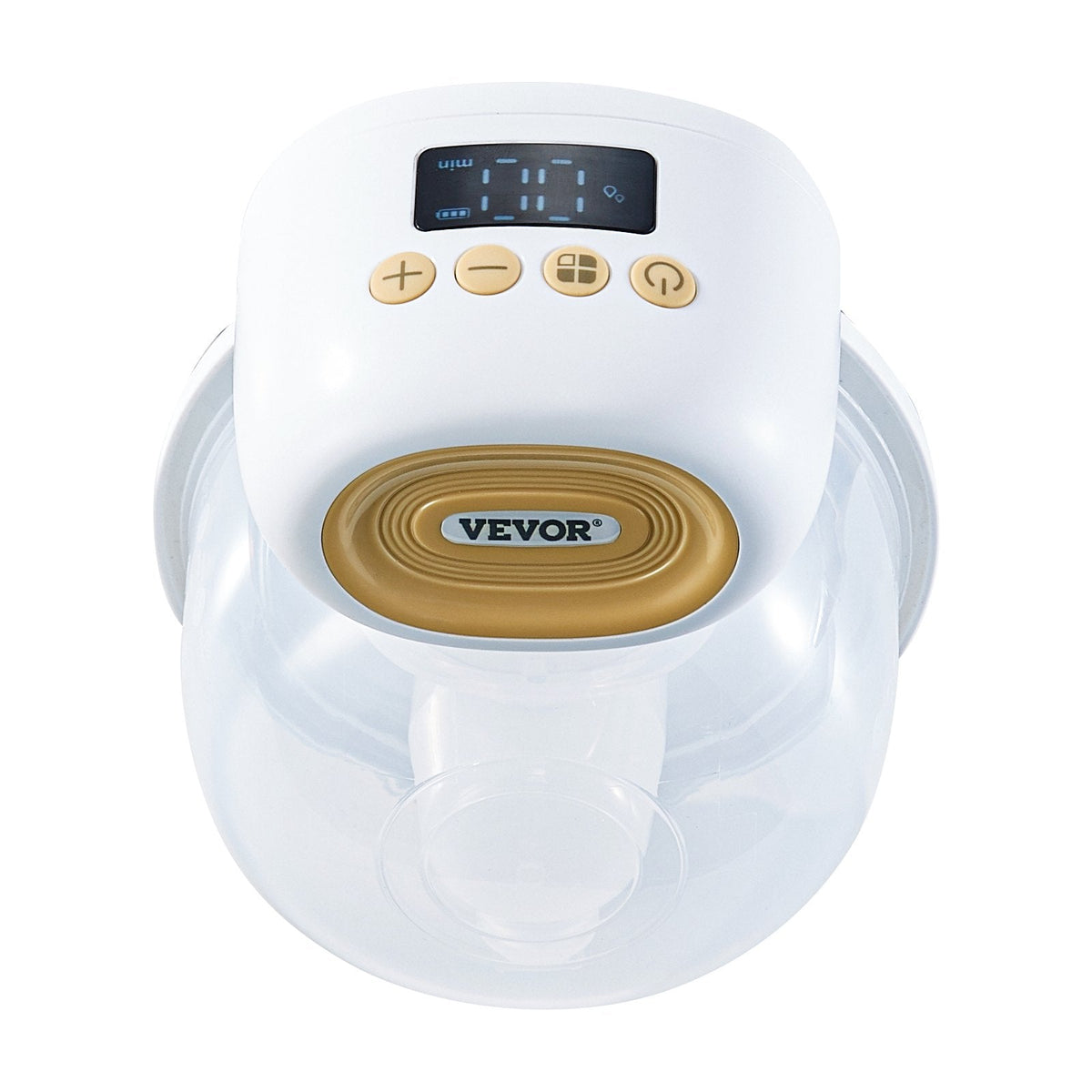 VEVOR BreastPump, Wearable Electric Breast Pumps Hands Free, 4 Mode 12 Levels, 300mmHg Strong Suction, Ultra-Quiet Rechargeable Portable BreastfeedingPump With LED Display, 24mm Insert 28mm Flange