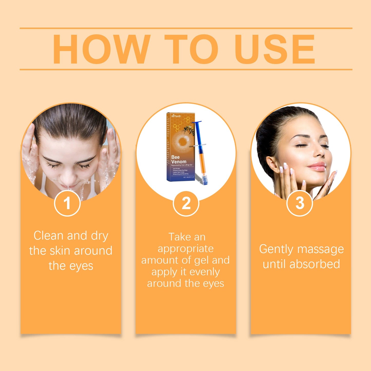 Ximonth Bee-Venom Eye Firming Gel Improves Eye Bag Moisturizing And Anti-Wrinkle Skin Care Moisturizing Gel