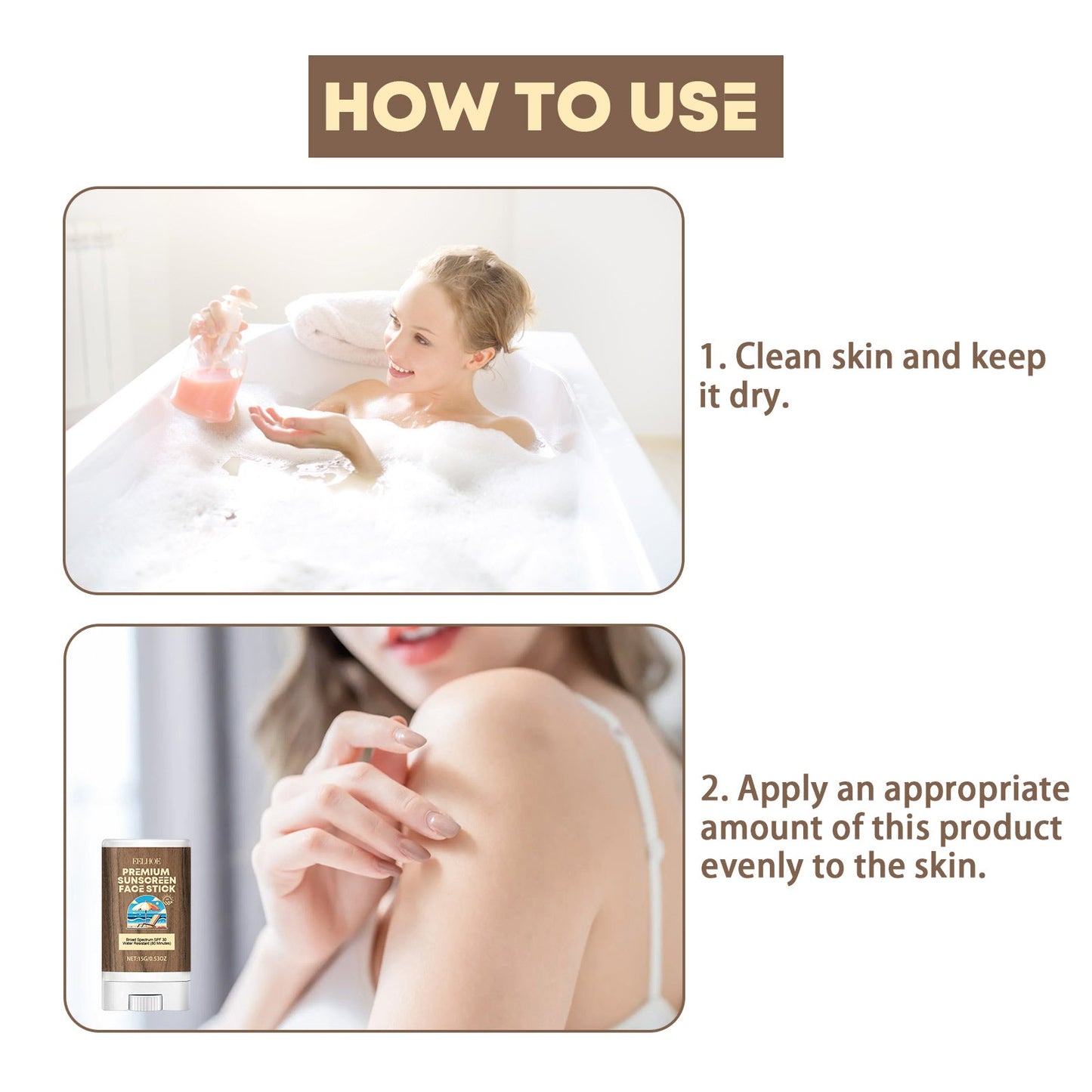 EELHOE Hydrating Stick, Relieve Dry Skin, Moisturize, Prevent Sweat, Moisturize, Protect Against Summer Sun Exposure, And Protect