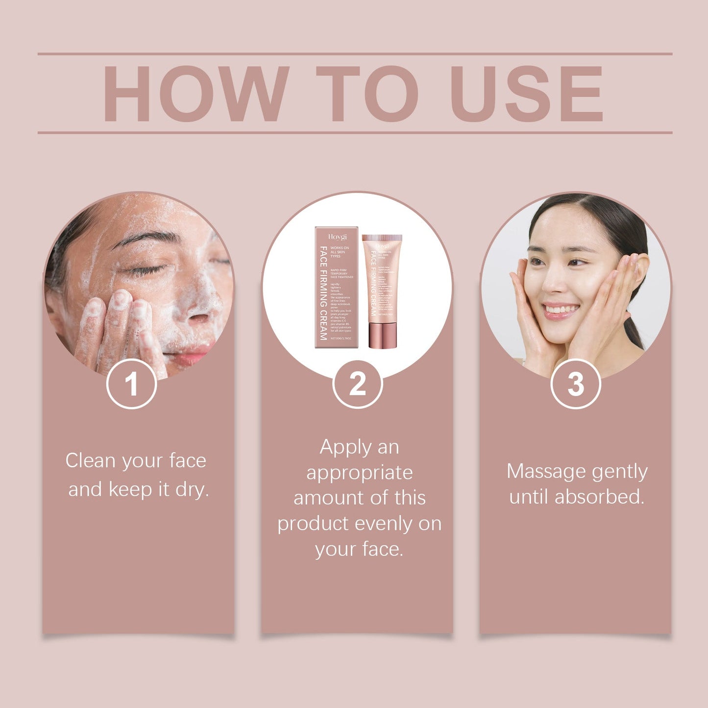Hoygi Firming Cream, Gentle Moisturizing Moisturizing Facial Skin Daily Skin Care Massage Hydrating Treatment Cream