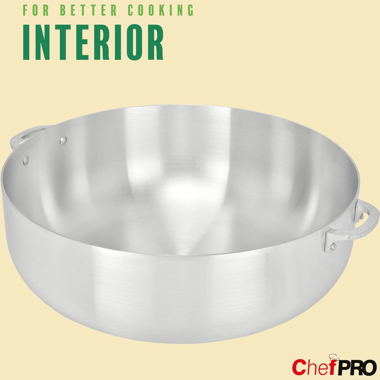 Chef Pro Commercial Grade Aluminum Caldero Stock Pot, Silver, 1.9 Quarts