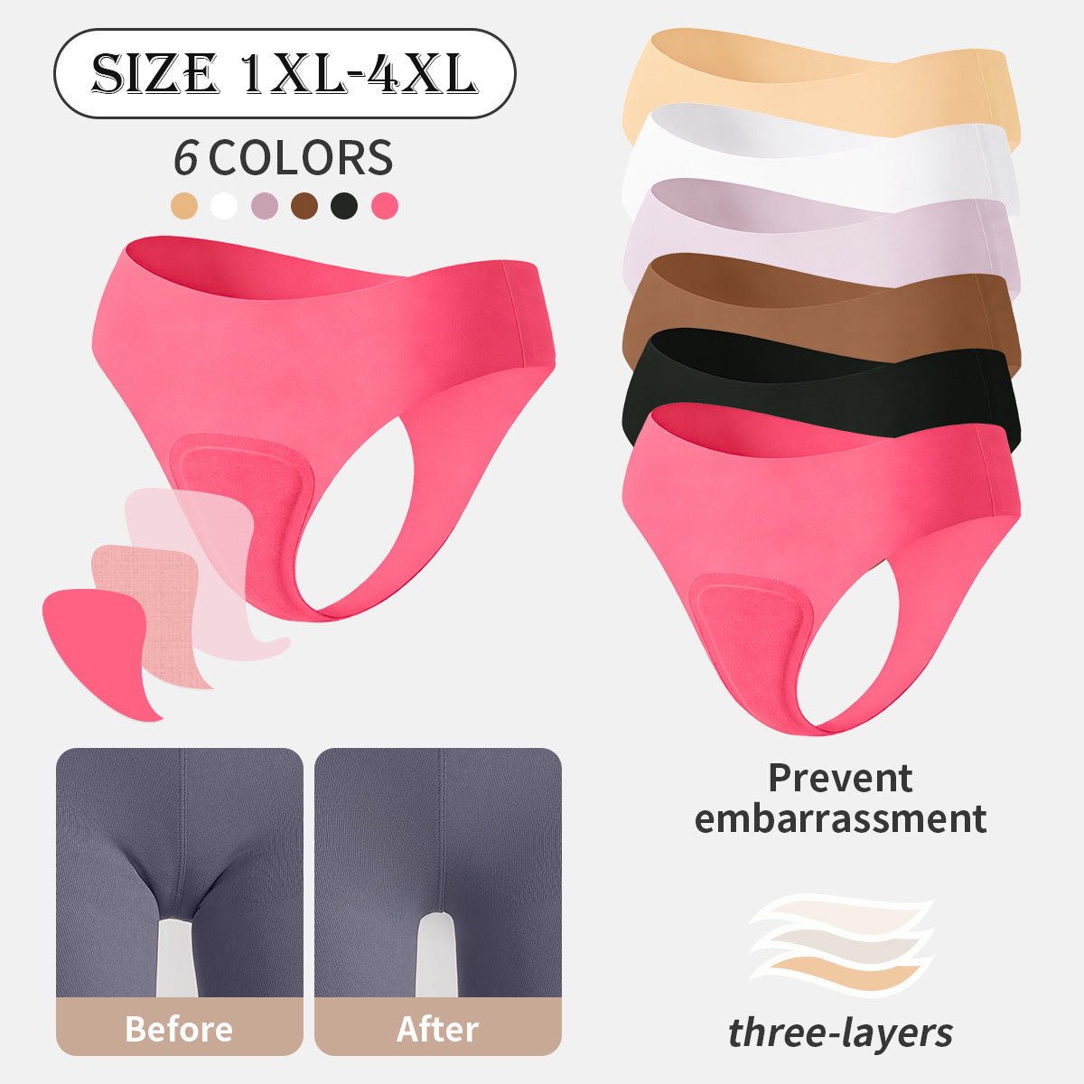 Plus-size Ice-silk Seamless Womens Sports Yoga Panties