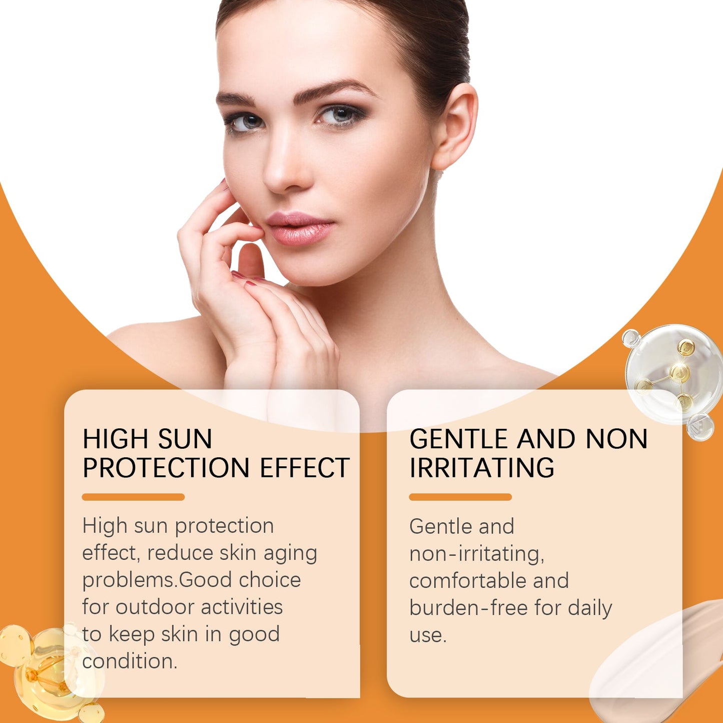 OUHOE Vitamin C Protective Cream, Summer Outdoor Radiation Isolation Mild Refreshing Non-Sticky Moisturizing Protective Cream