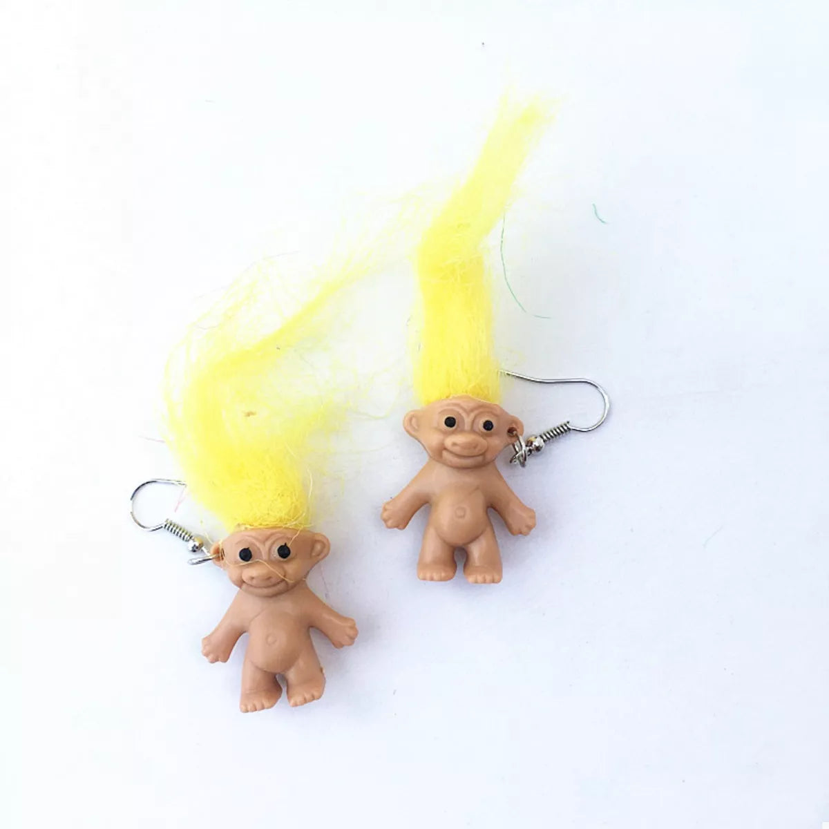 Whimsical Troll Doll Dangle Earrings