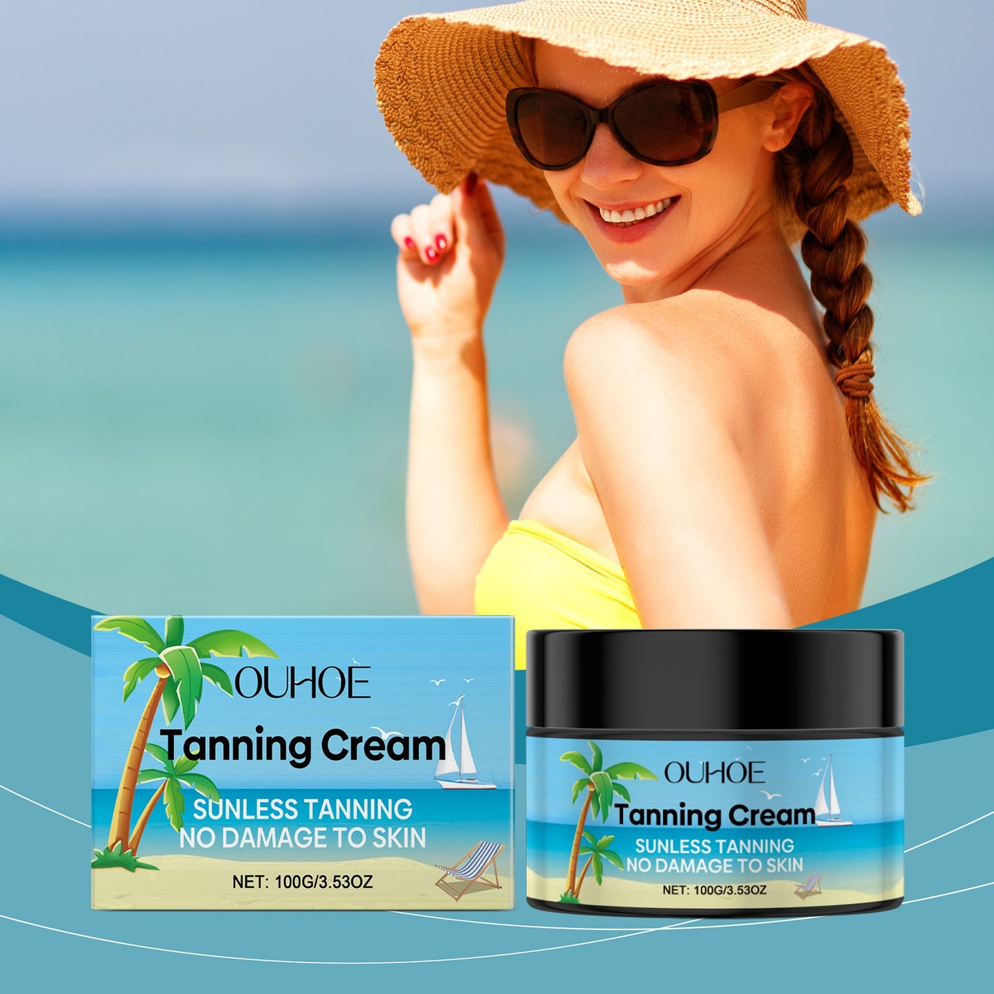 OUHOE Nourishing Skin Anti-Sunburn, Anti-Tanning Tan Moisturizing And Gentle Care Skin Care Anti-Tanning Cream