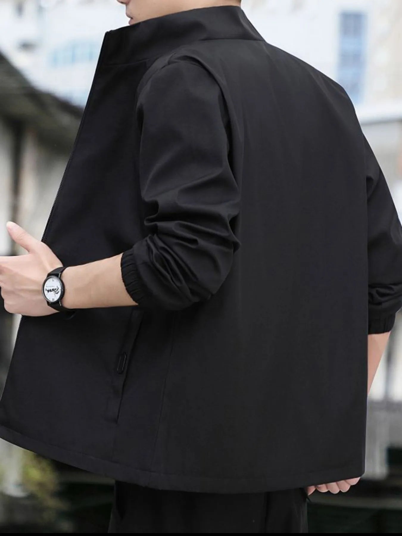 Men's Plus Size Zip Up Long Sleeve Jacket