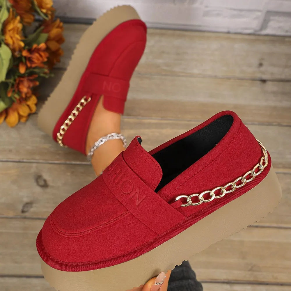 Round Toe Platform Loafers