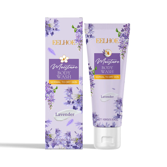 EELHOE Lavender Moisturizing Shower Gel, Lavender Essence Cleanses And Moisturizes Skin Shower Gel