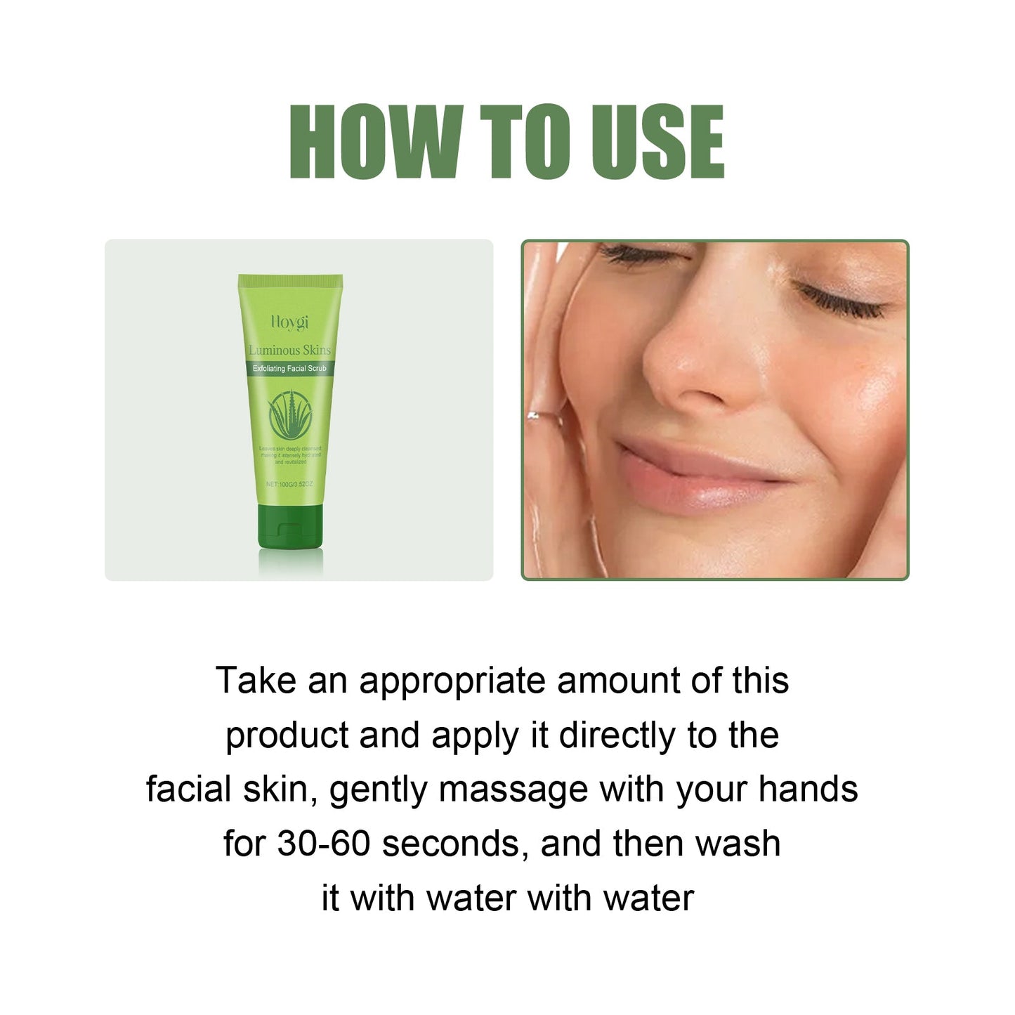 Hoygi Exfoliating Facial Scrub, Deep Cleaning Removes Impurities From Fine Lines Firming Delicate Refreshing Smooth Cream