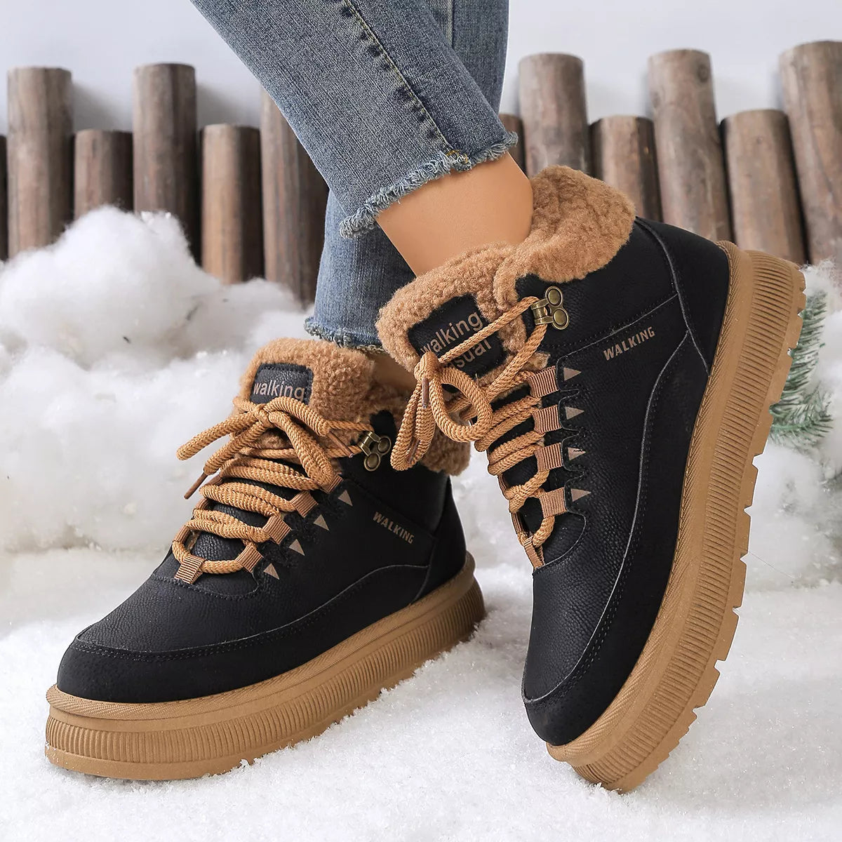 Fur-Lined Ankle Boots