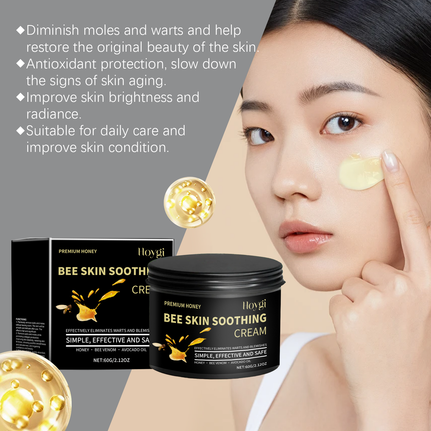 Hoygi Honey Moisturizing Skin Cream Hydrating, Moisturizing And Smooth Face Care Skin Gloss Moisturizing Cream
