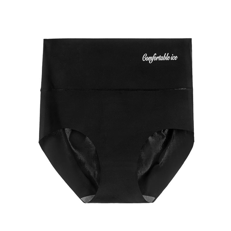High Waist Ice Silk Seamless Belly And Hip Lift Panties