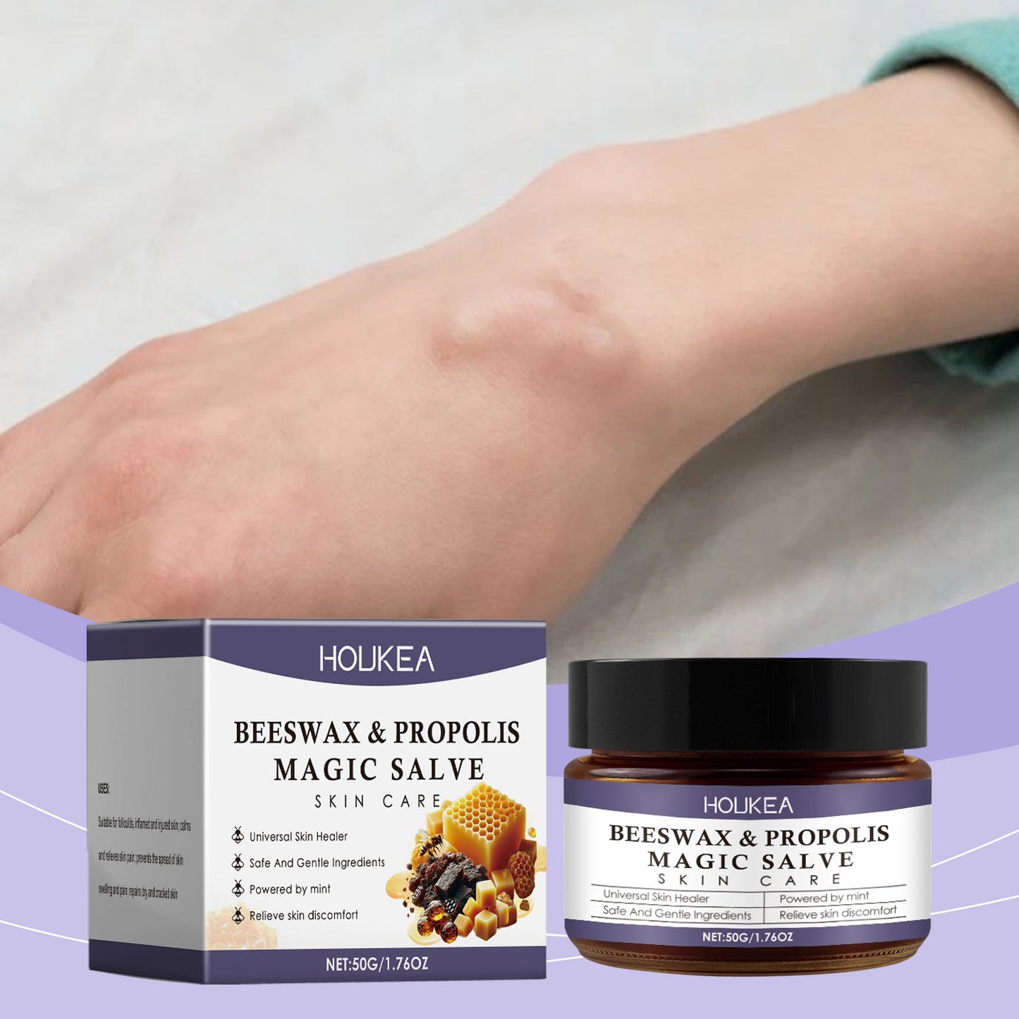 Houkea Propolis Body Care Cream, Nourishes Skin Care For Discomfort Gently Apply Skin Body Care Cream