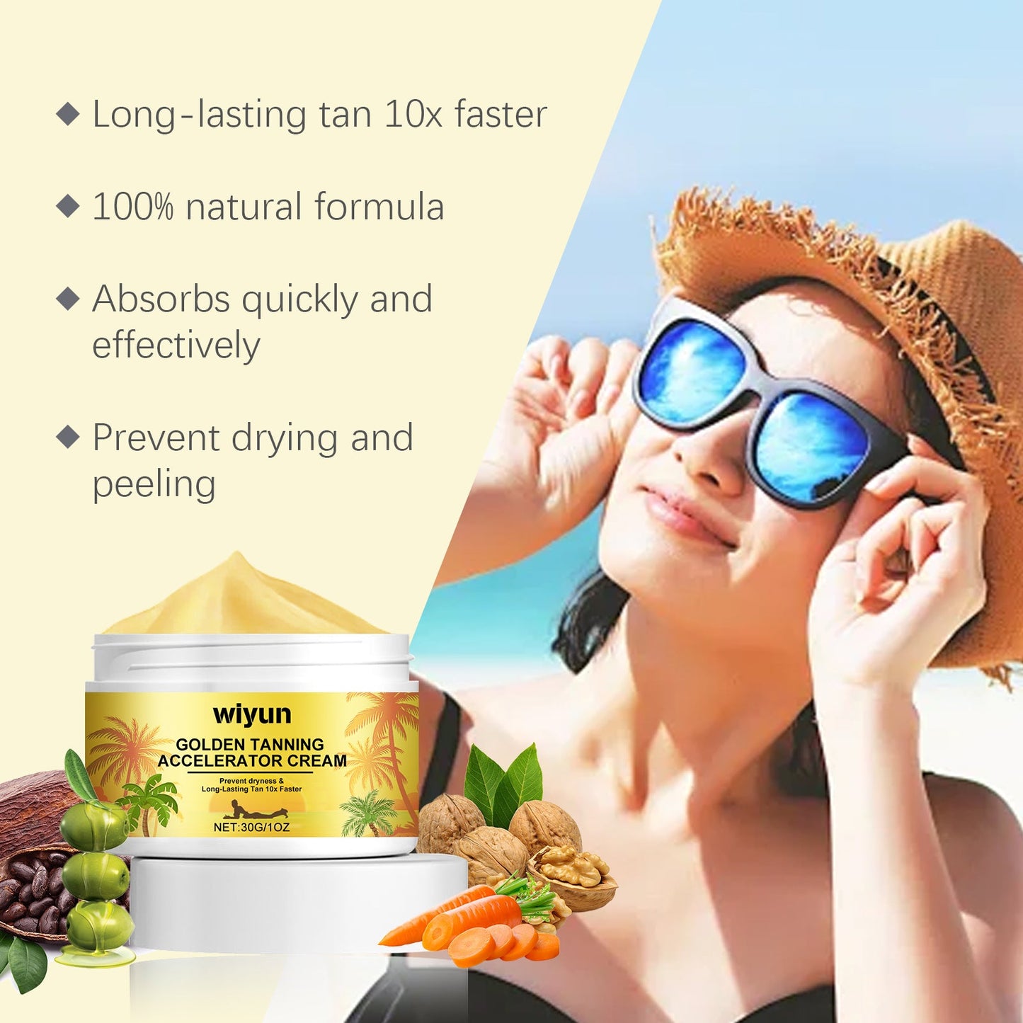 Wiyun Anti-Tanning Cream For Summer Outdoor Sunbathing To Even Out Skin Tone And Create A Wheat Tan Anti-Tanning Cream