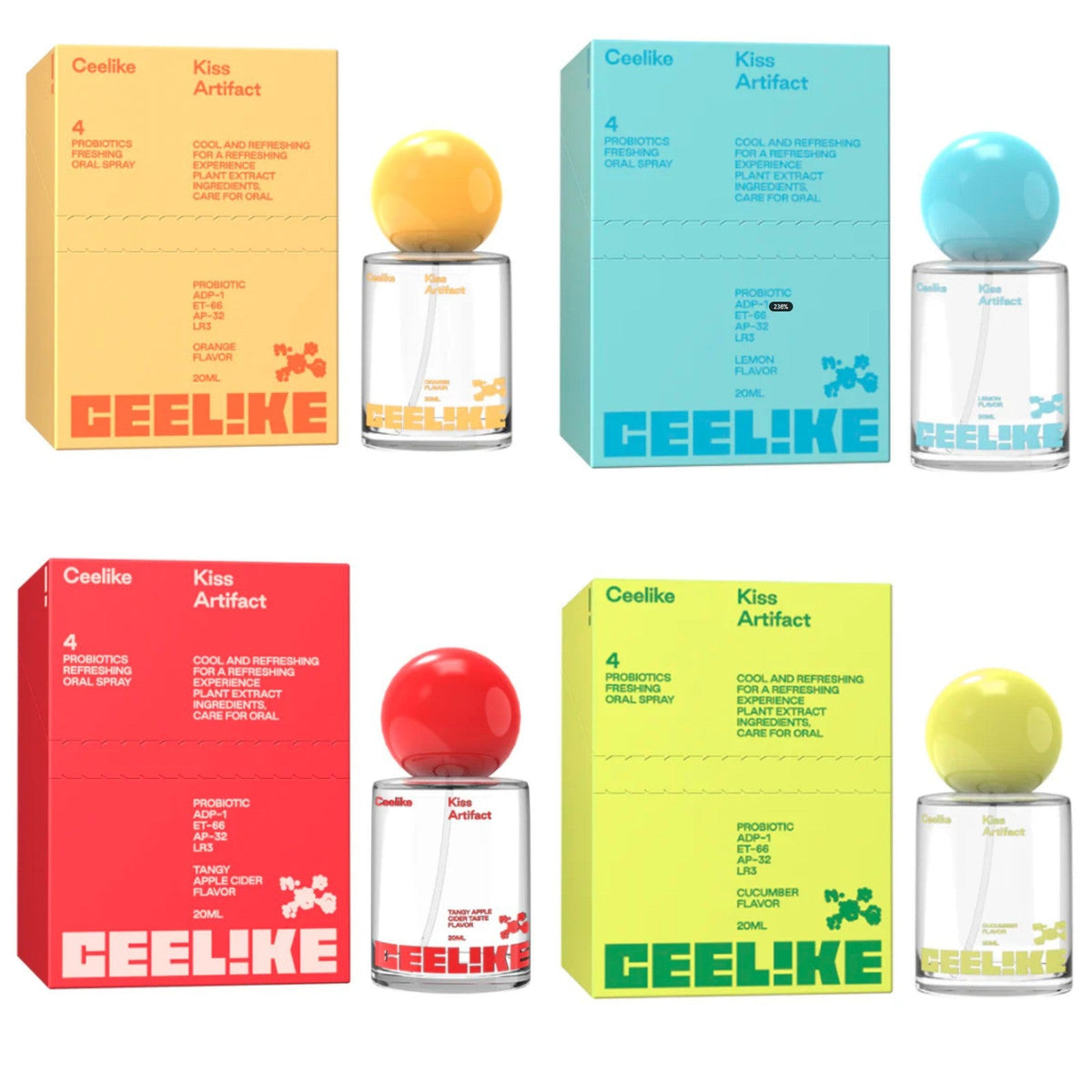 CEELIKE Probiotic Mouth Spray, Long Lasting Fresh Breath Oral Mist, Portable Bad Breath Eliminator Spray For Daily Use 20ml 25ml