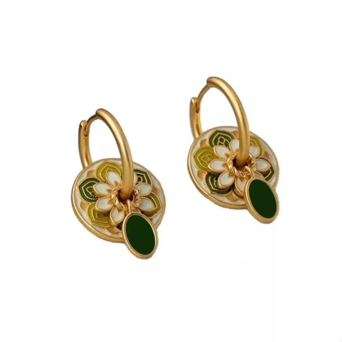 18K Gold-Plated Flower Hoop Earrings