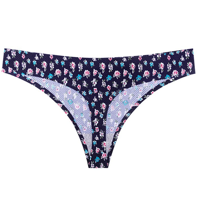 Printed Breathable One Piece Low Waist Thong Women