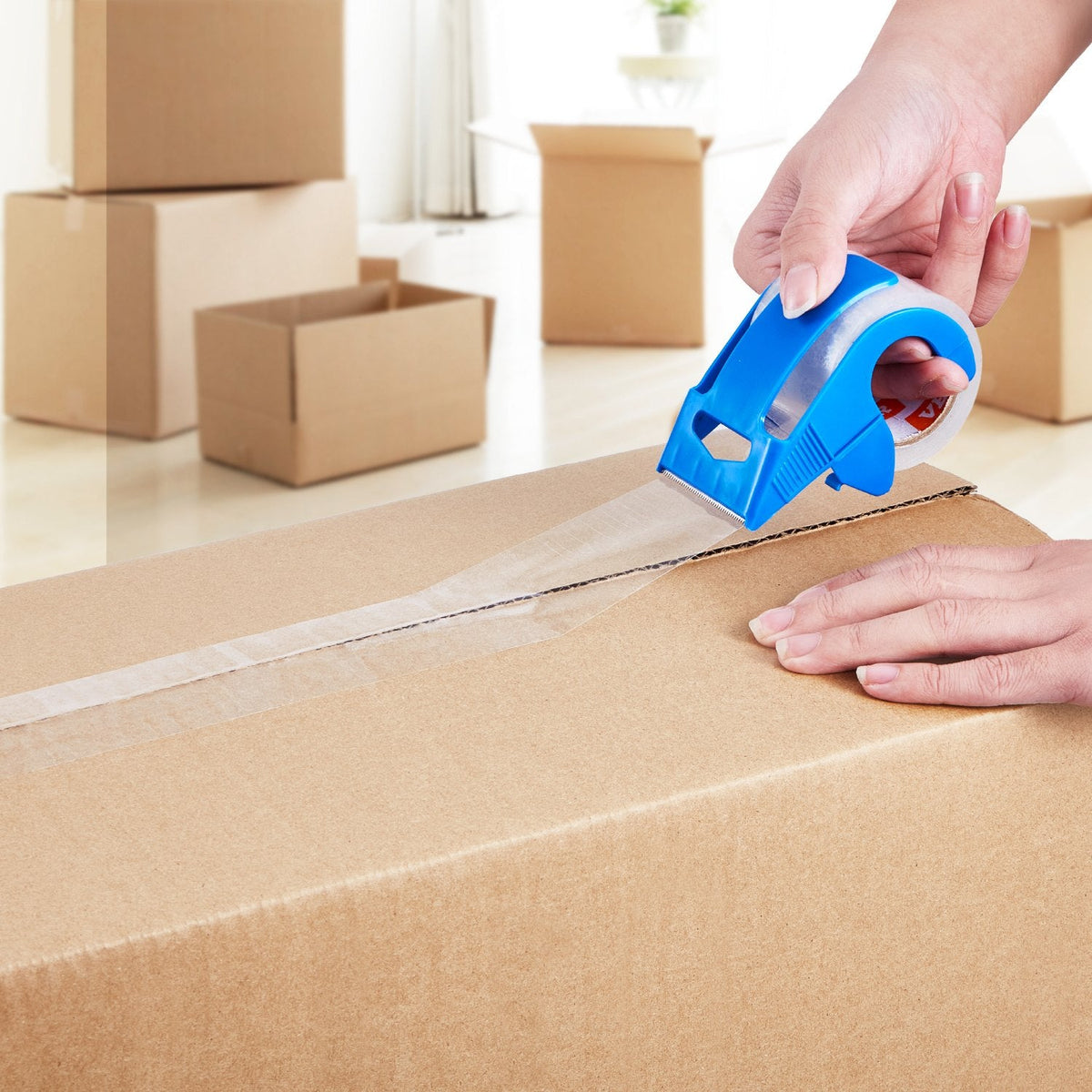Clear Packing Tape 6 Rolls 25 Yards Clear Shipping Tape With Dispenser 2.7 Mil
